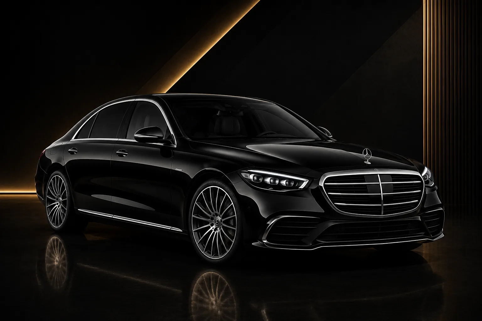 Mercedes S-Class luxury saloon for private airport transfers